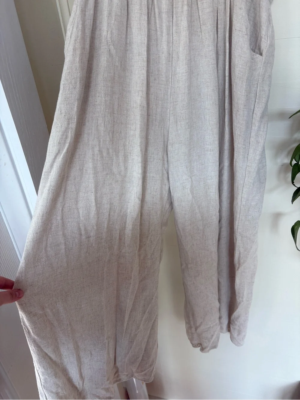 Kori Natural Beige Wide-Leg Linen-Blend Jumpsuit - Picture 5 of 8